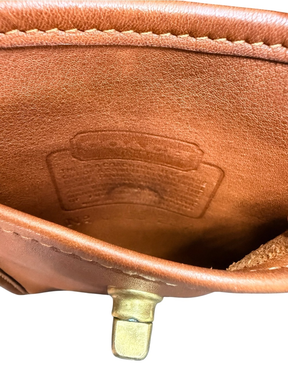 Vintage Coach Scooter Bag 9893 British Tan Leather Crossbody USA - Picture 10 of 12